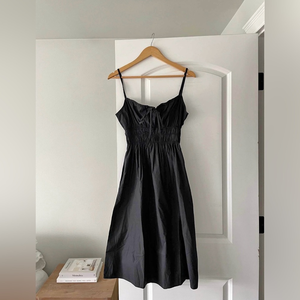 Quince Black Midi Dress